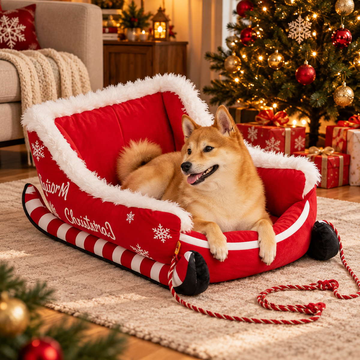 Weihnachts Schlittenbett